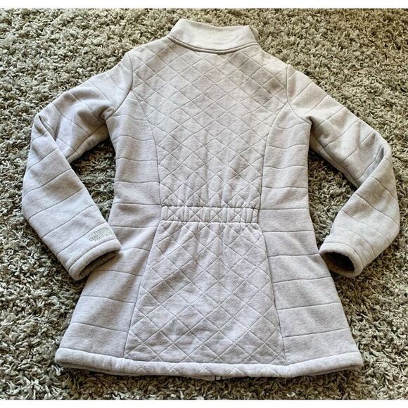 The North Face Caroluna Gray Fleece Lined Quilted SWEATSHIRT Jacket Coat womens - Picture 8 of 10